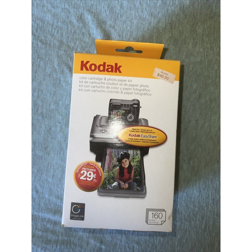 Color Cartridge & Photo Paper Kit   Kodak PH-160 3 Cartridges & Paper